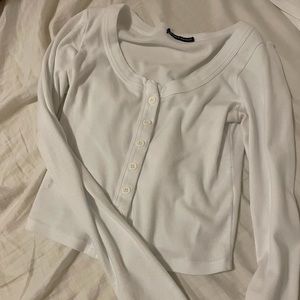white brandy melville button up long sleeve